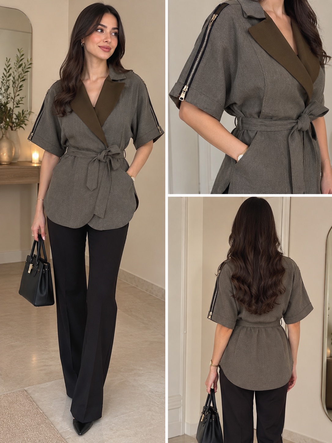 Gilet croisé avec ceinture