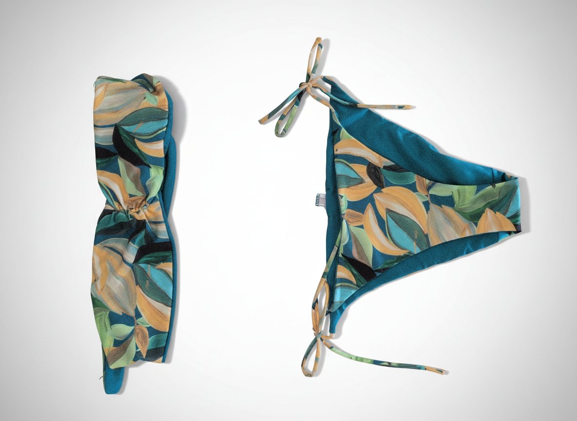 Bikini bandeau reversible 