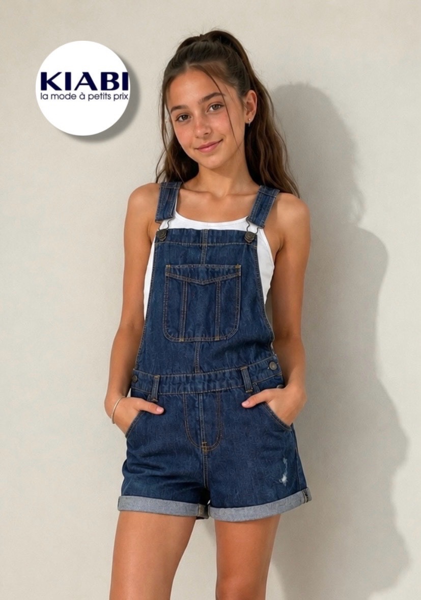 Salopette short en jean 