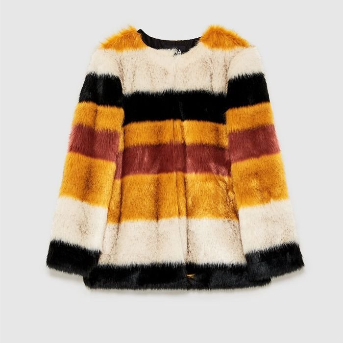 Zara basic outerwear faux fur