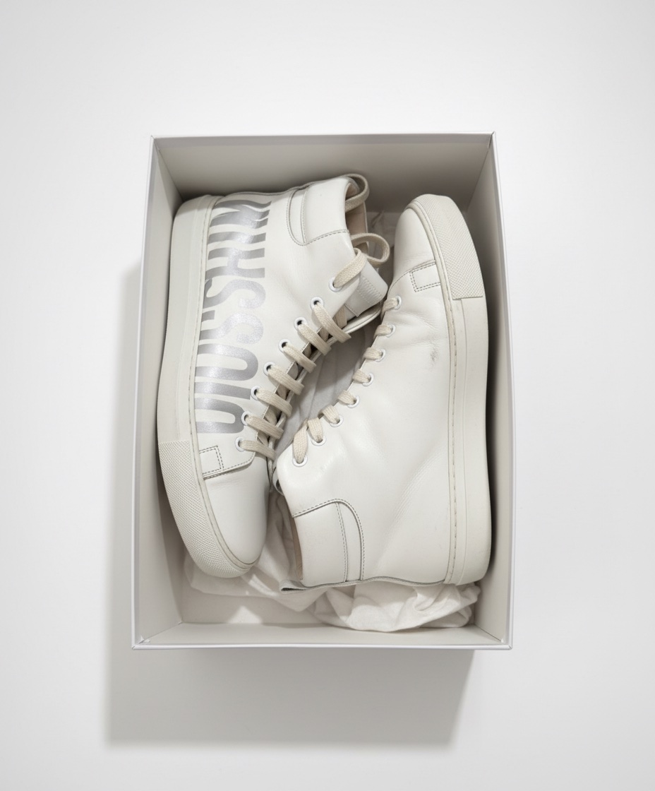 Moschino Sneakers Homme Blances 100% Originales 