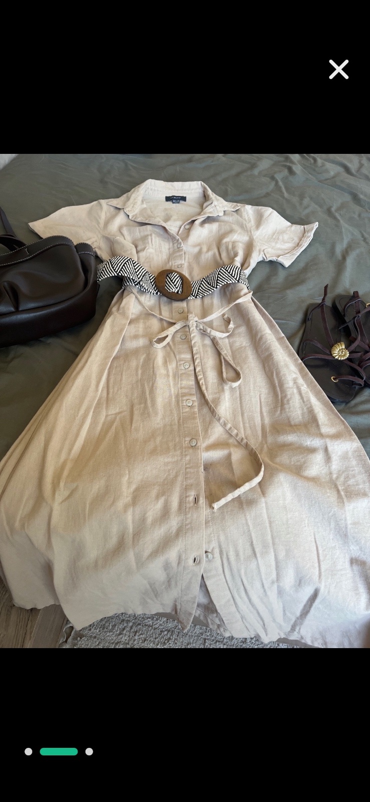 Robe midi en beige