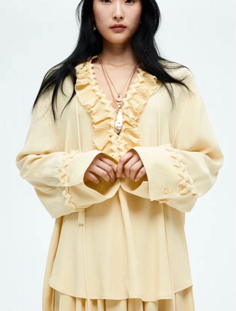 Chemise oversize jaune beurre