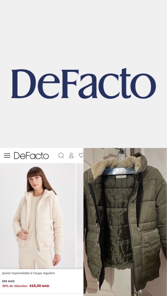 Doudoune DEFACTO Vert Militaire