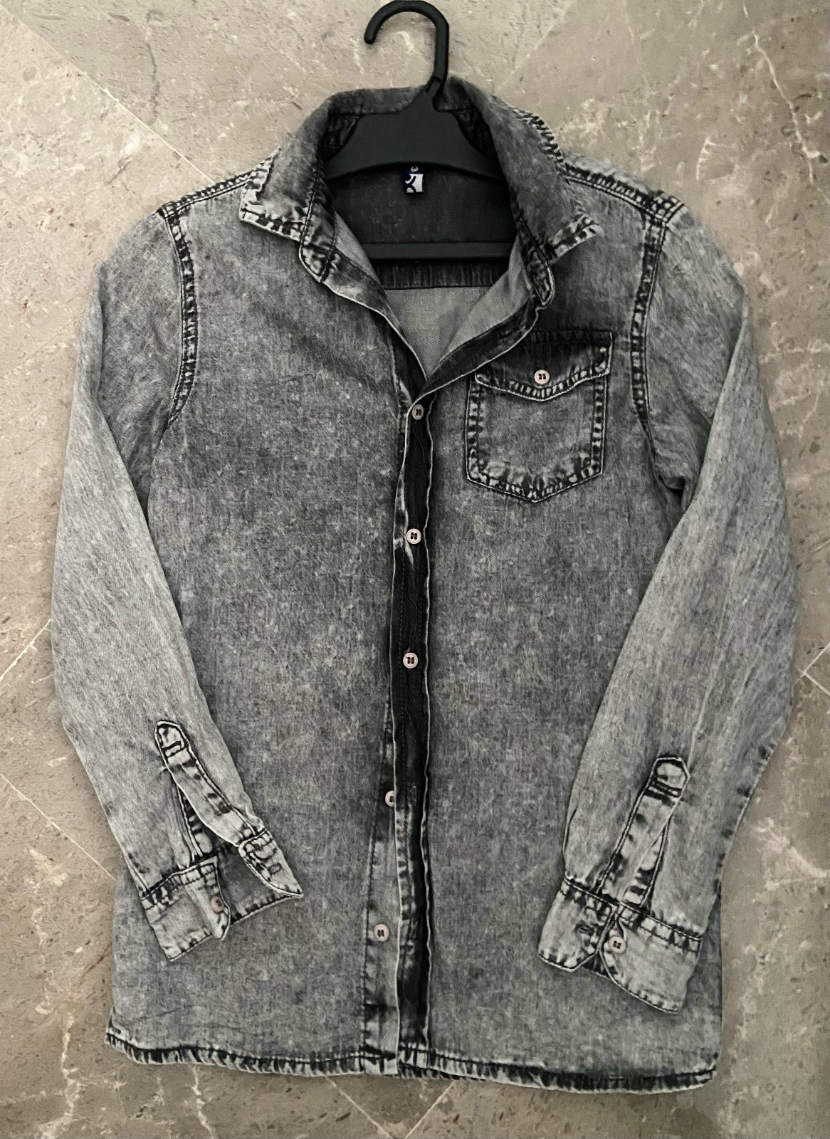 Chemise grise delavé idexe