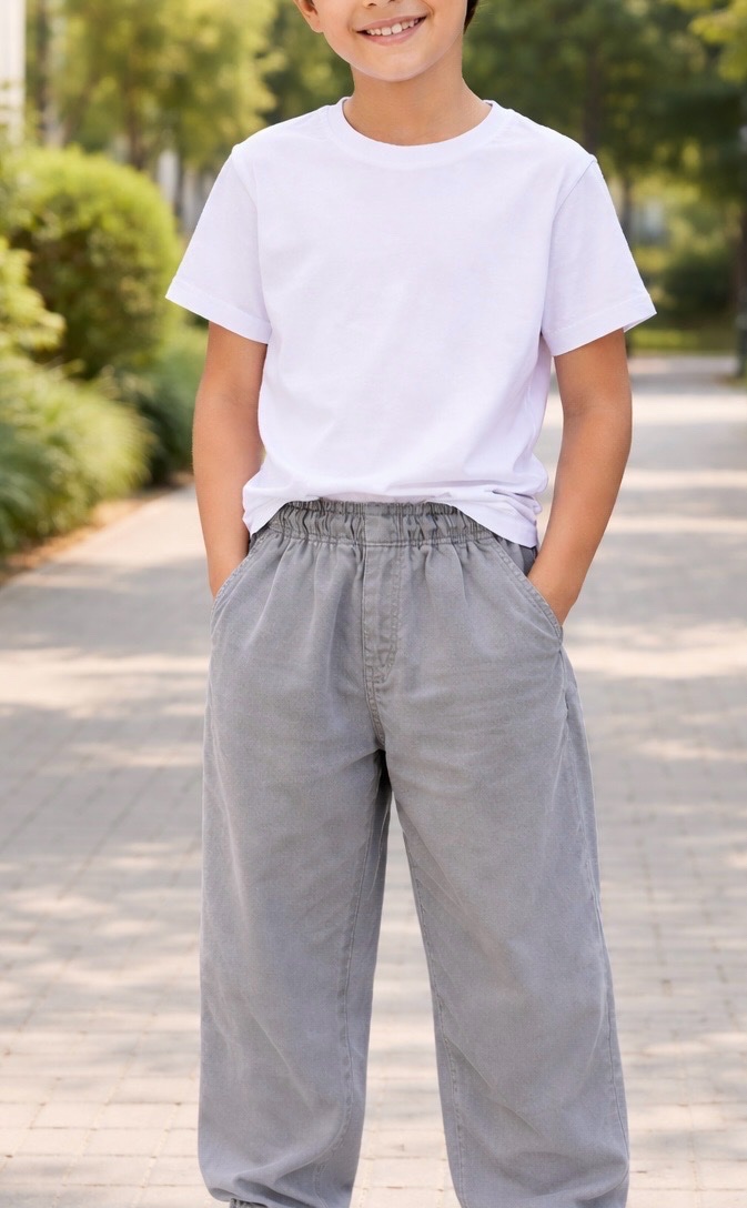 Pantalon coton gris 