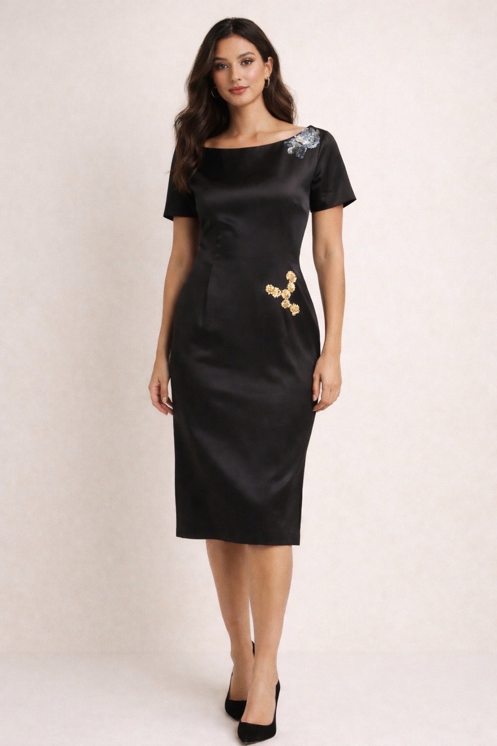 Robe de cocktail satin Fuchika