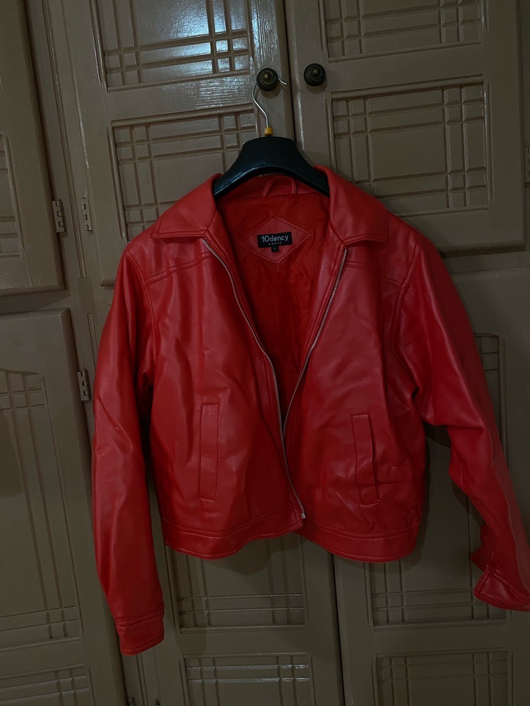 Red leather jacket