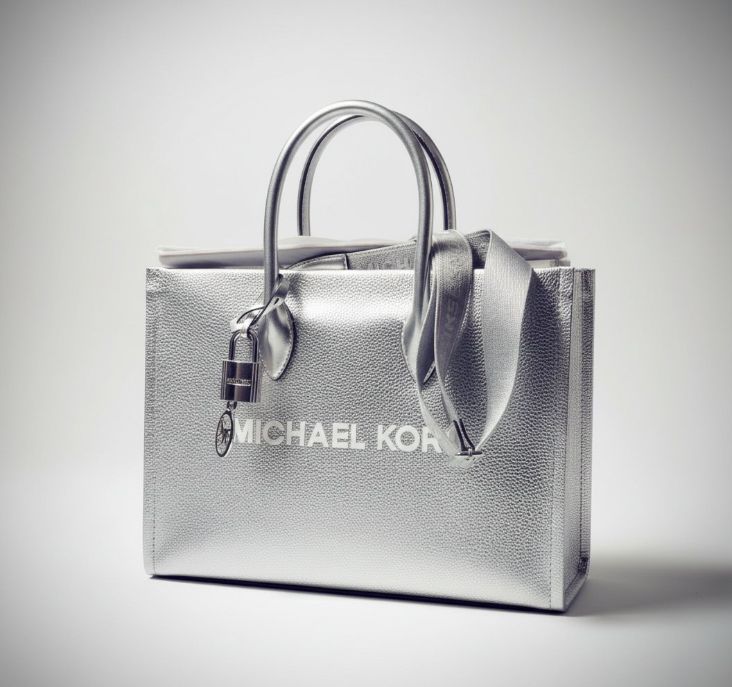 Sac cuir argenté MK