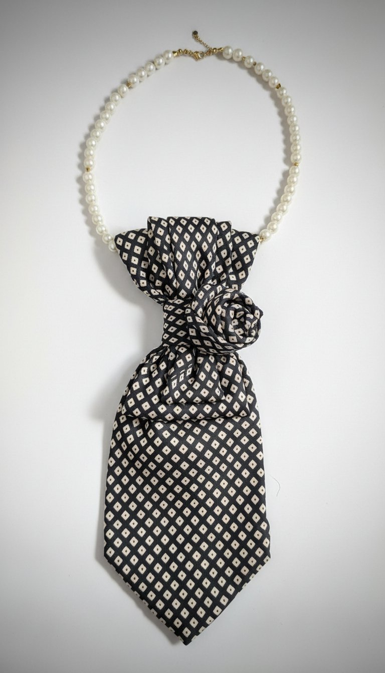 Cravate portée avec collier 