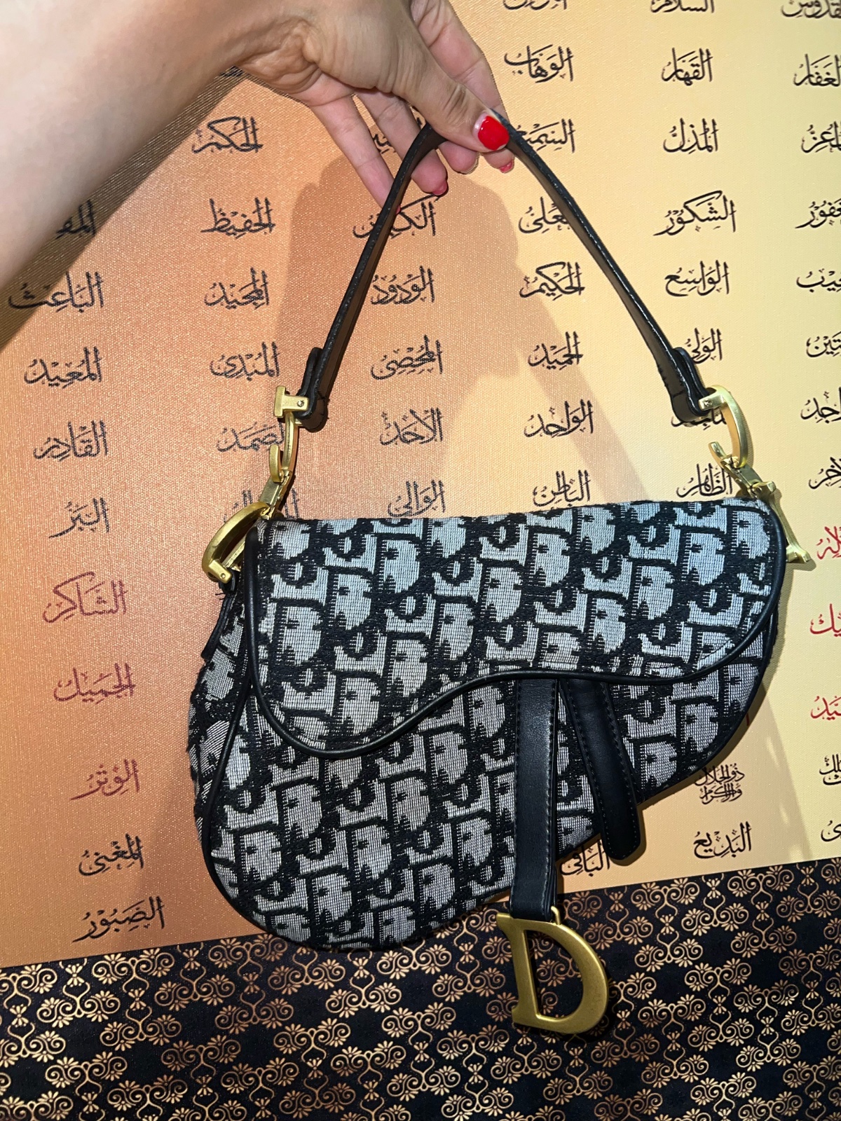 Sac christian dior saddle black gold