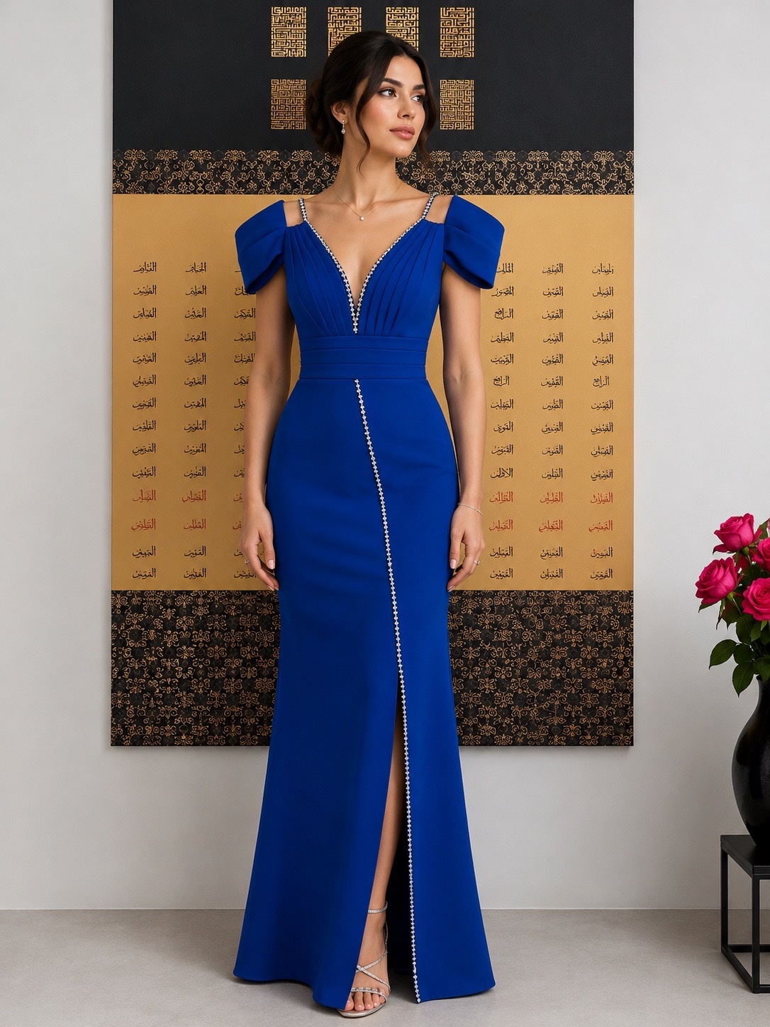 Robe soiree bleu roi myriam boutique