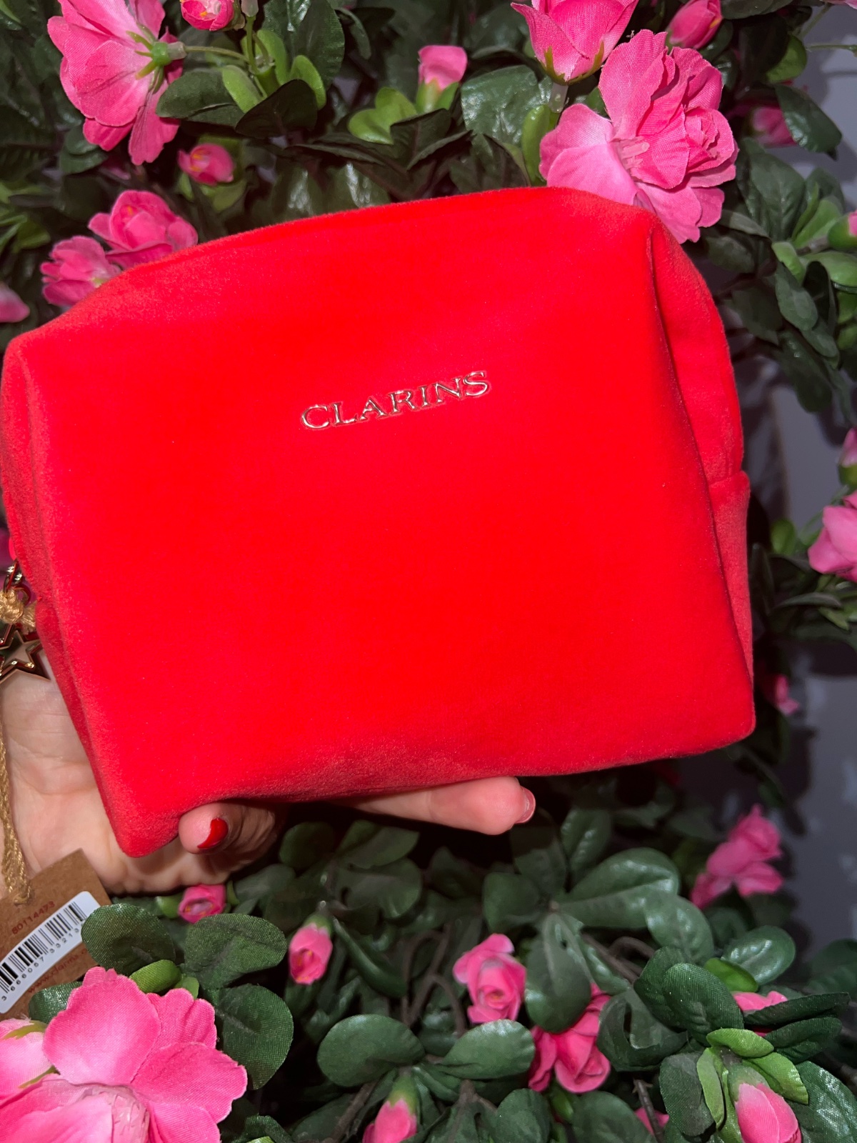 Trousse clarins rouge velours