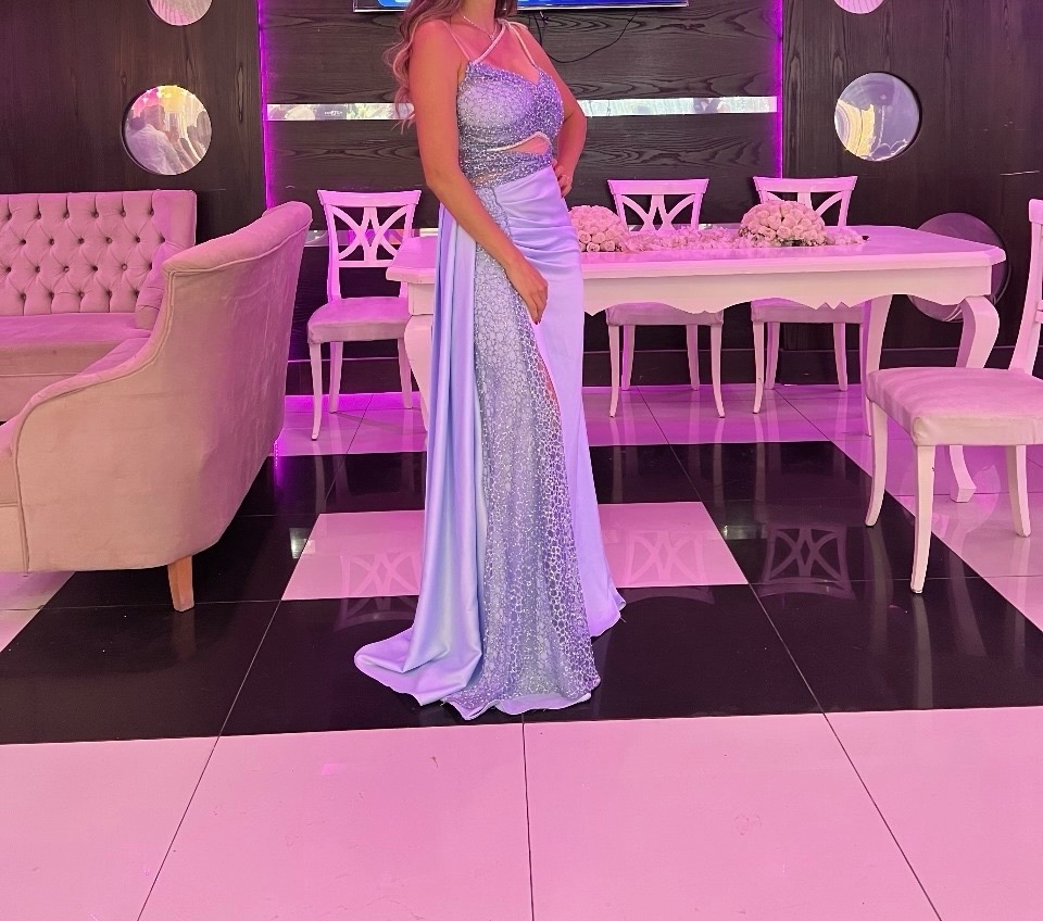Robe soirée bleu ciel