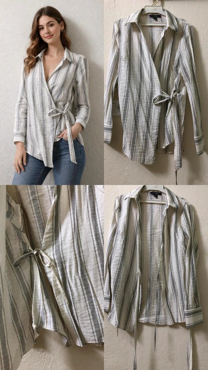 Chemise rayée beige neuf