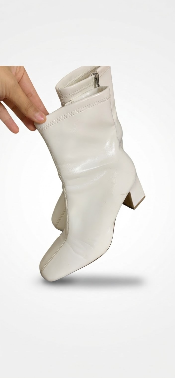 White bershka ankle boots 