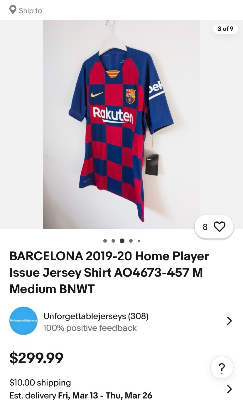 FC Barcelona Home Shirt for the 2019-2020 season, manufactured by Nike. 