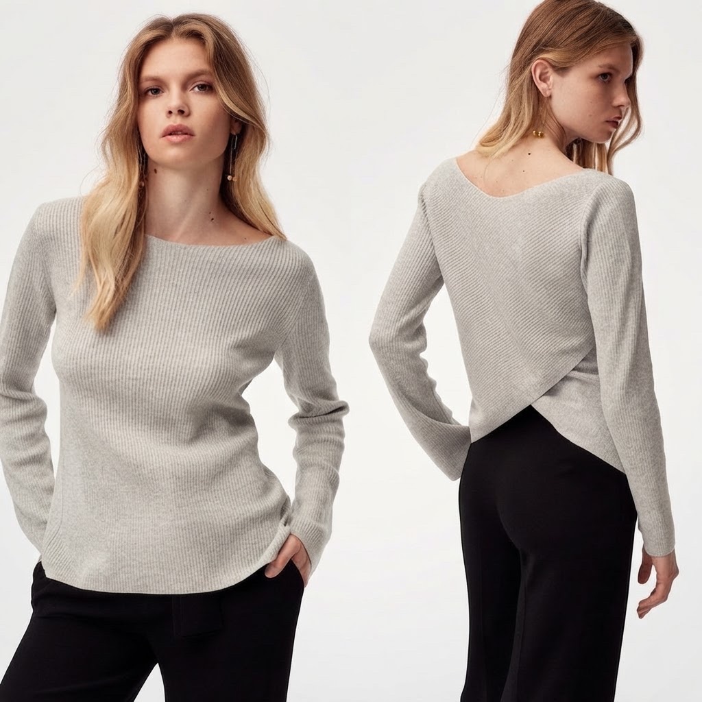 Zara ribbed boat-neck sweater