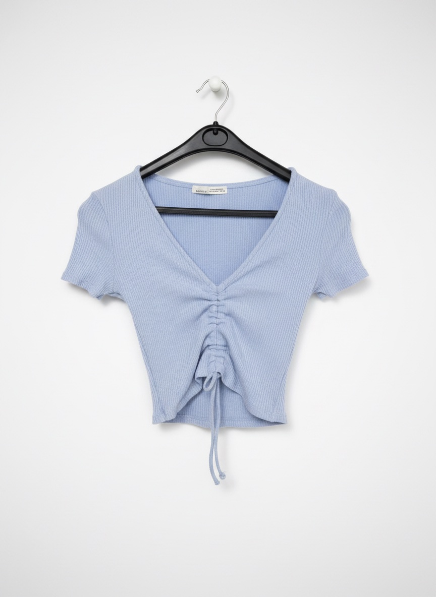 Crop top bleu pull and bear 