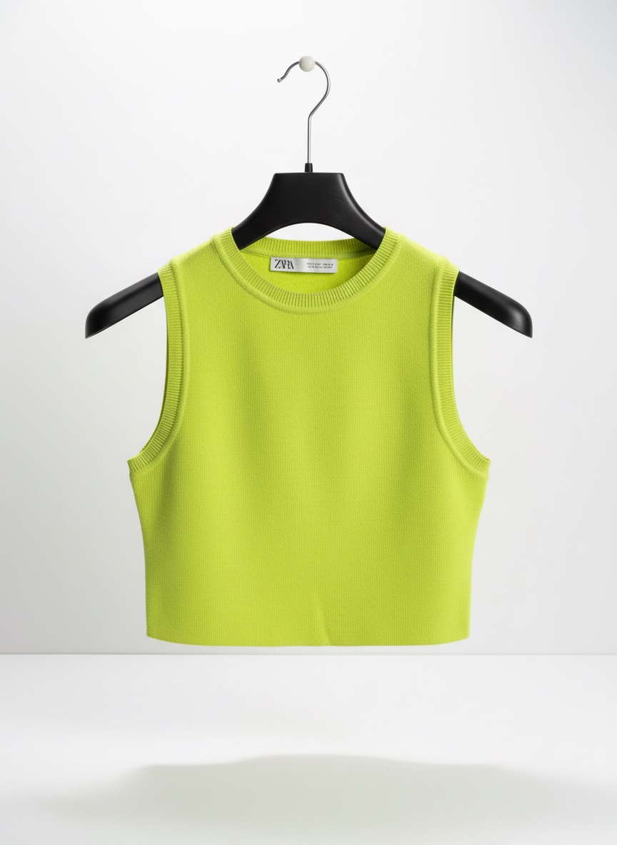 Un croptop vert citron (fluo)