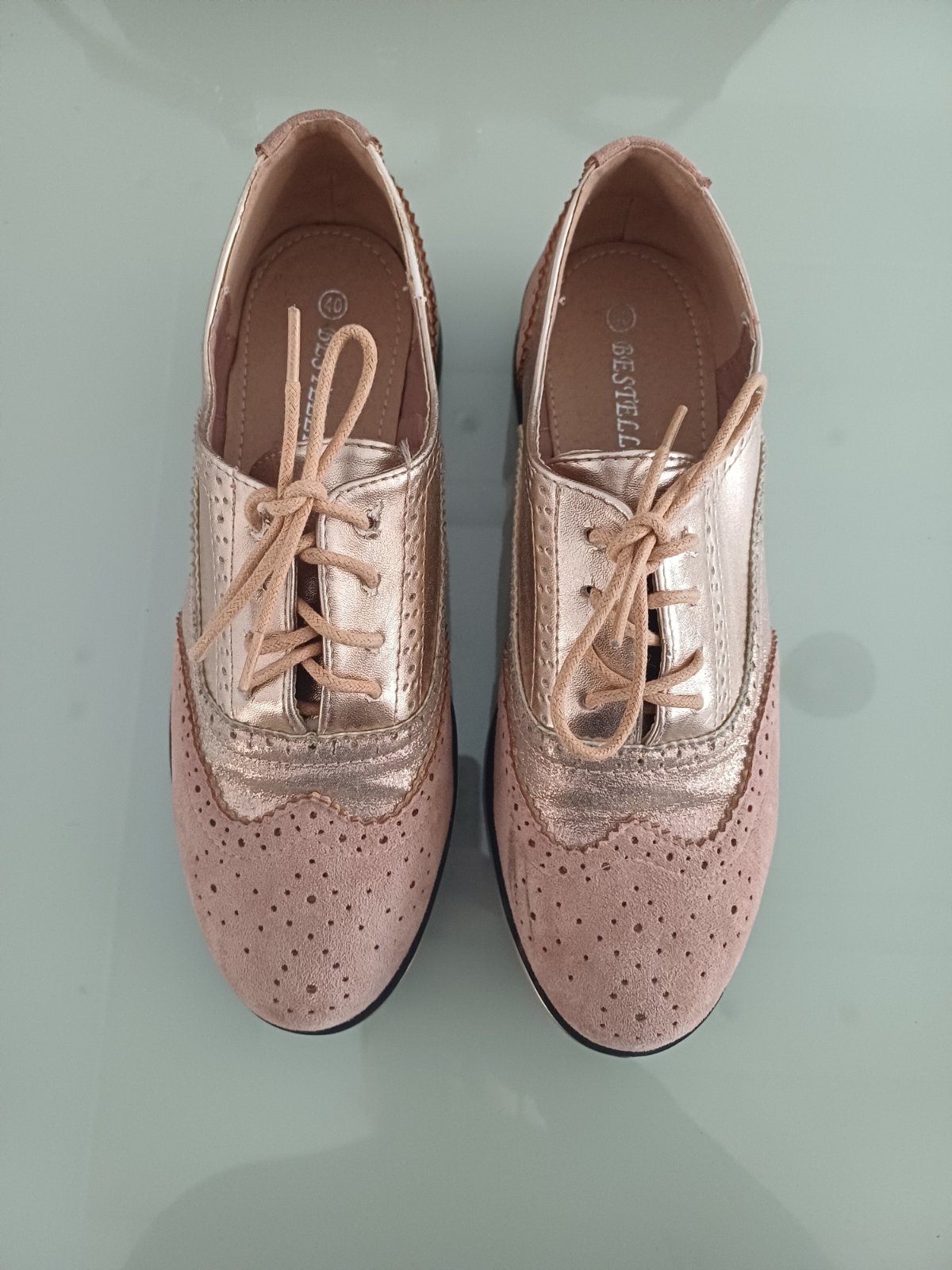 Derbies femme rose nude pointure 40