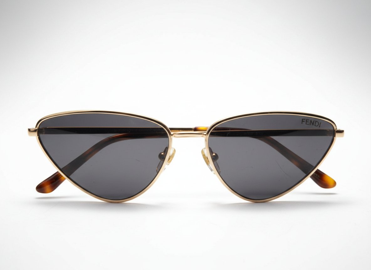 Lunettes de Soleil Fendi Cat-Eye – Monture Dorée –