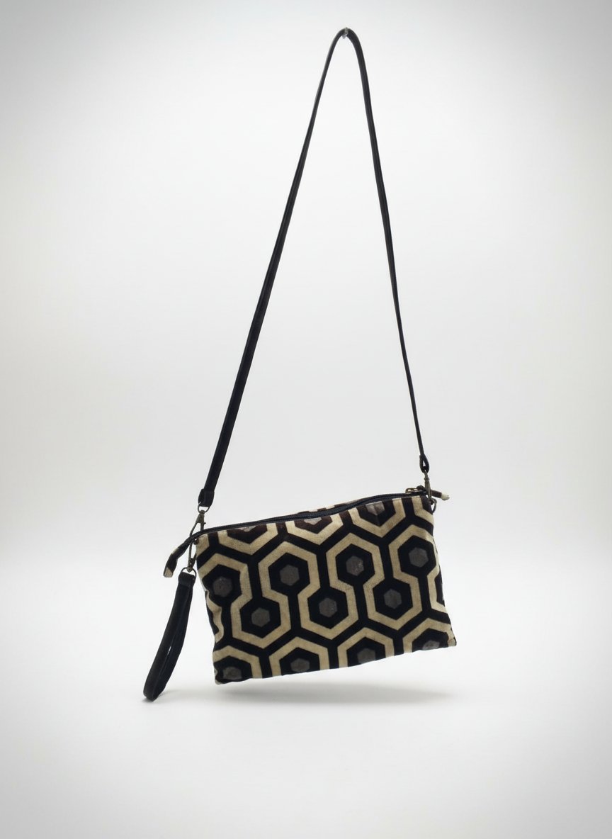 Petit sac bandoulière à motifs géométriques