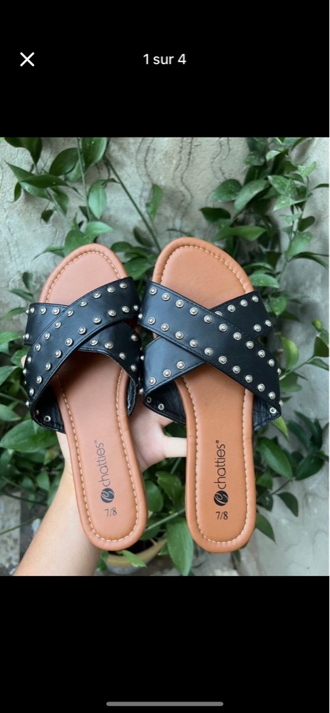 Claquette femme noir