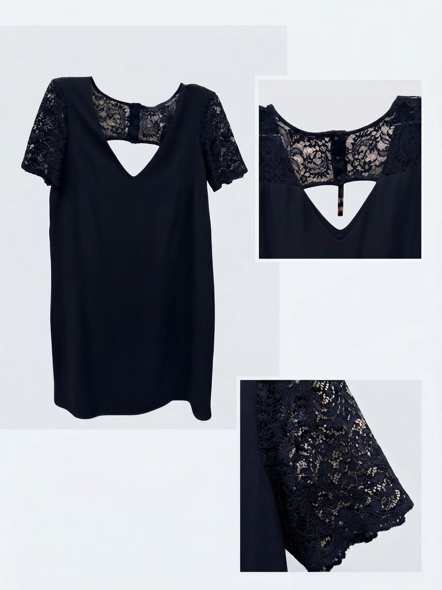 Robe Etam Noir avec dentelle et découpe