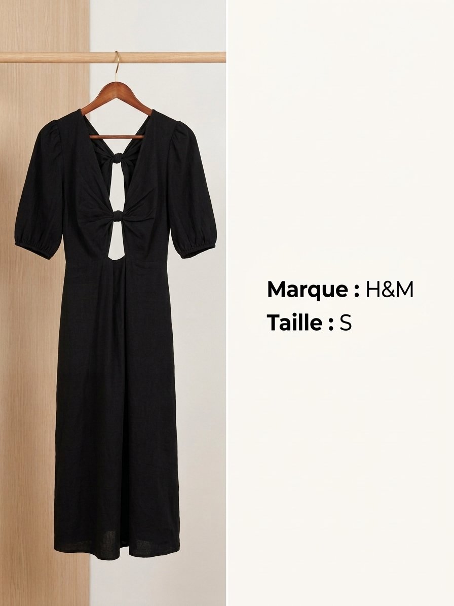 Robe noire structurée à découpes H&M