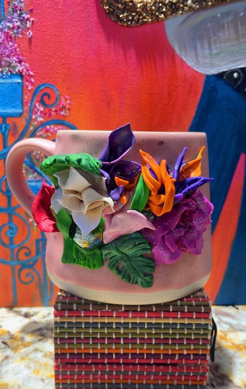 Mug florale personnalisé 