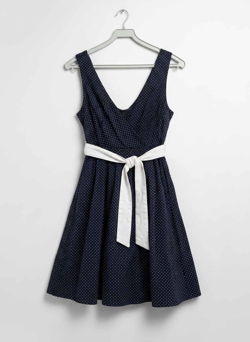 Robe Polka Dots Bleu Marine – Style Pin-Up Chic ✨
