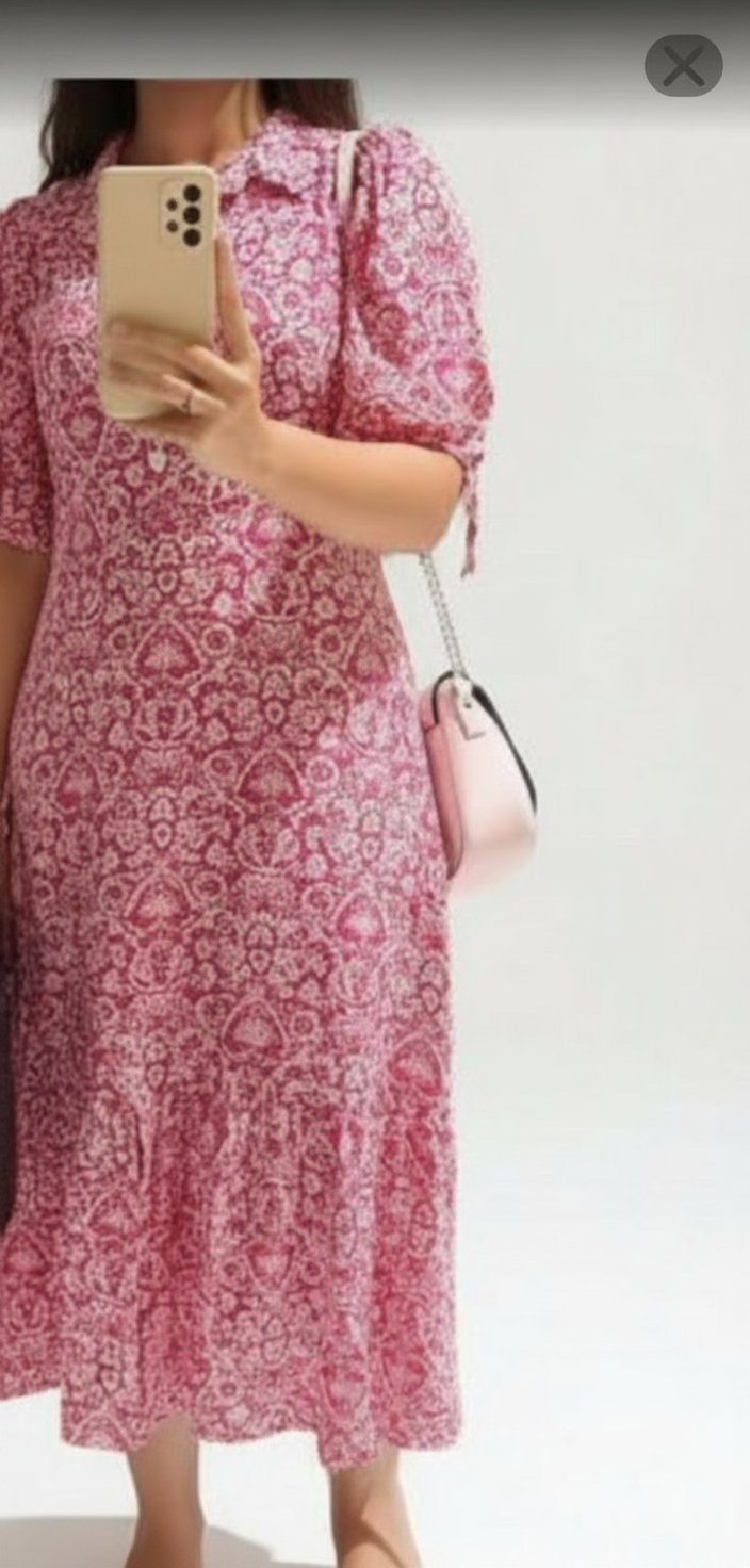Robe blanc et rose fushia
