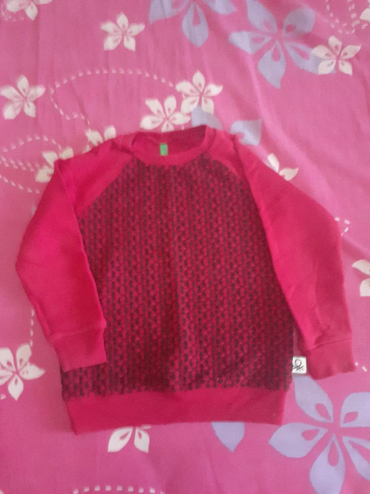 PULL BENETTLON ROUGE & NOIR 