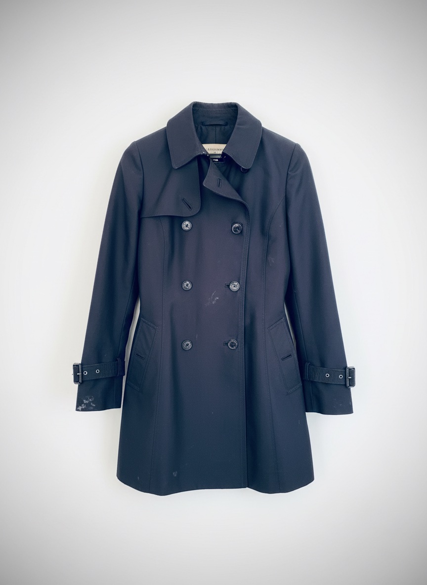 Manteau style trench bleu marine