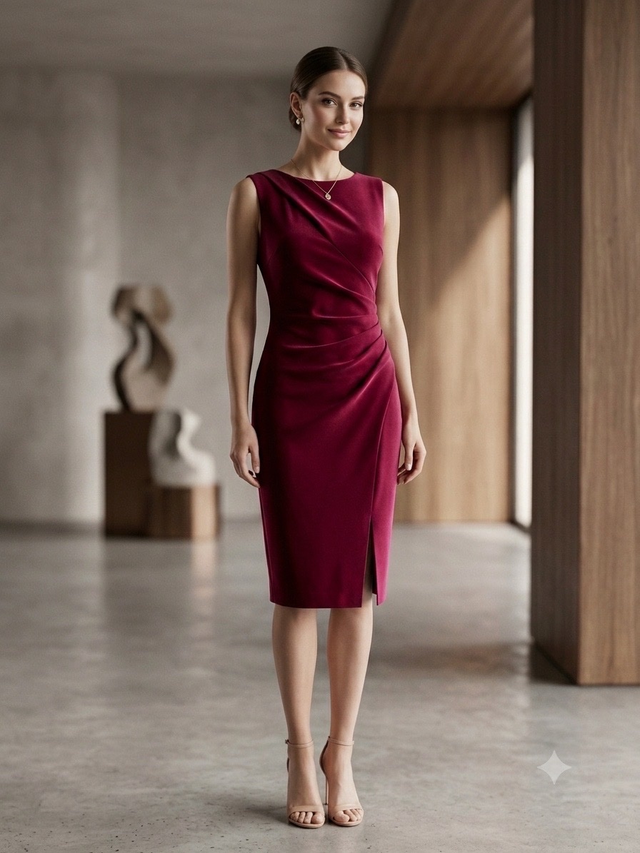 Robe rouge bourdeau 