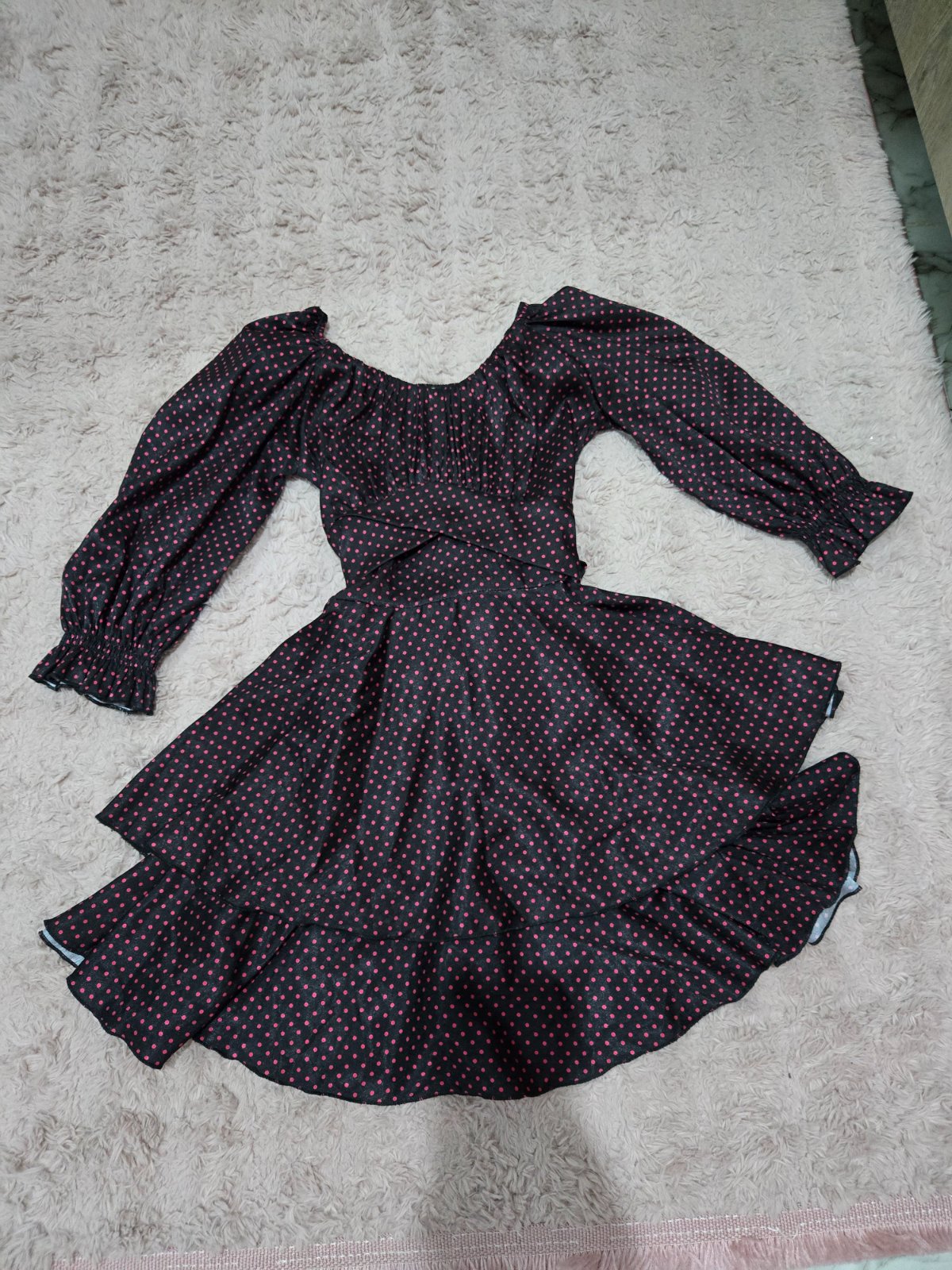 Robe polka dots satin