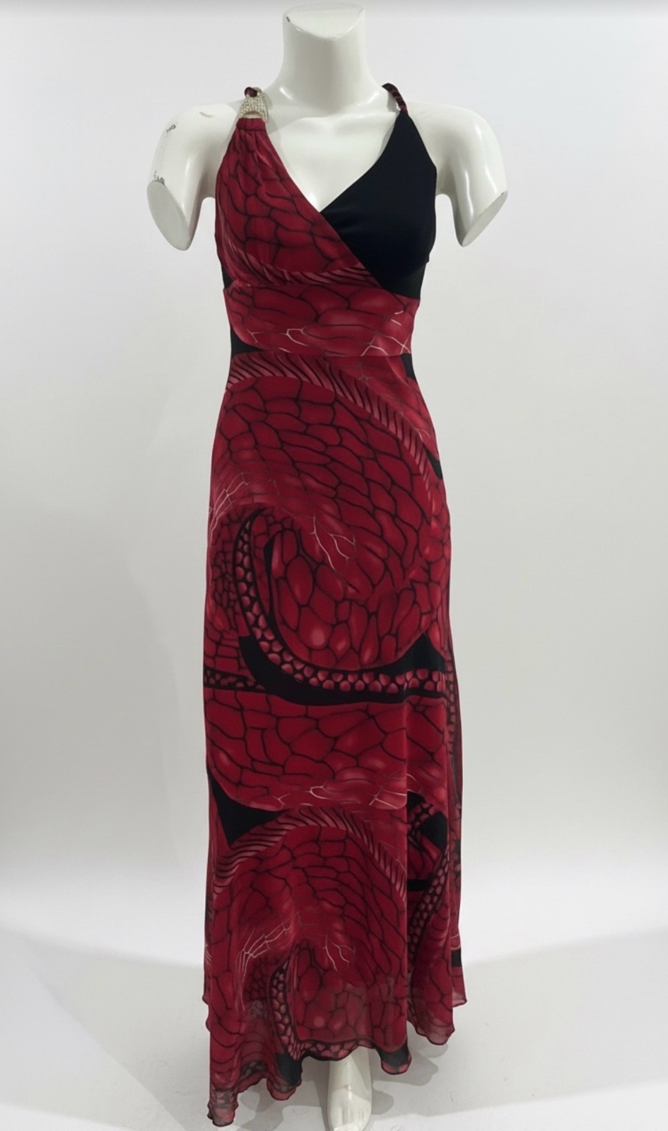 Robe soirée rouge et noire