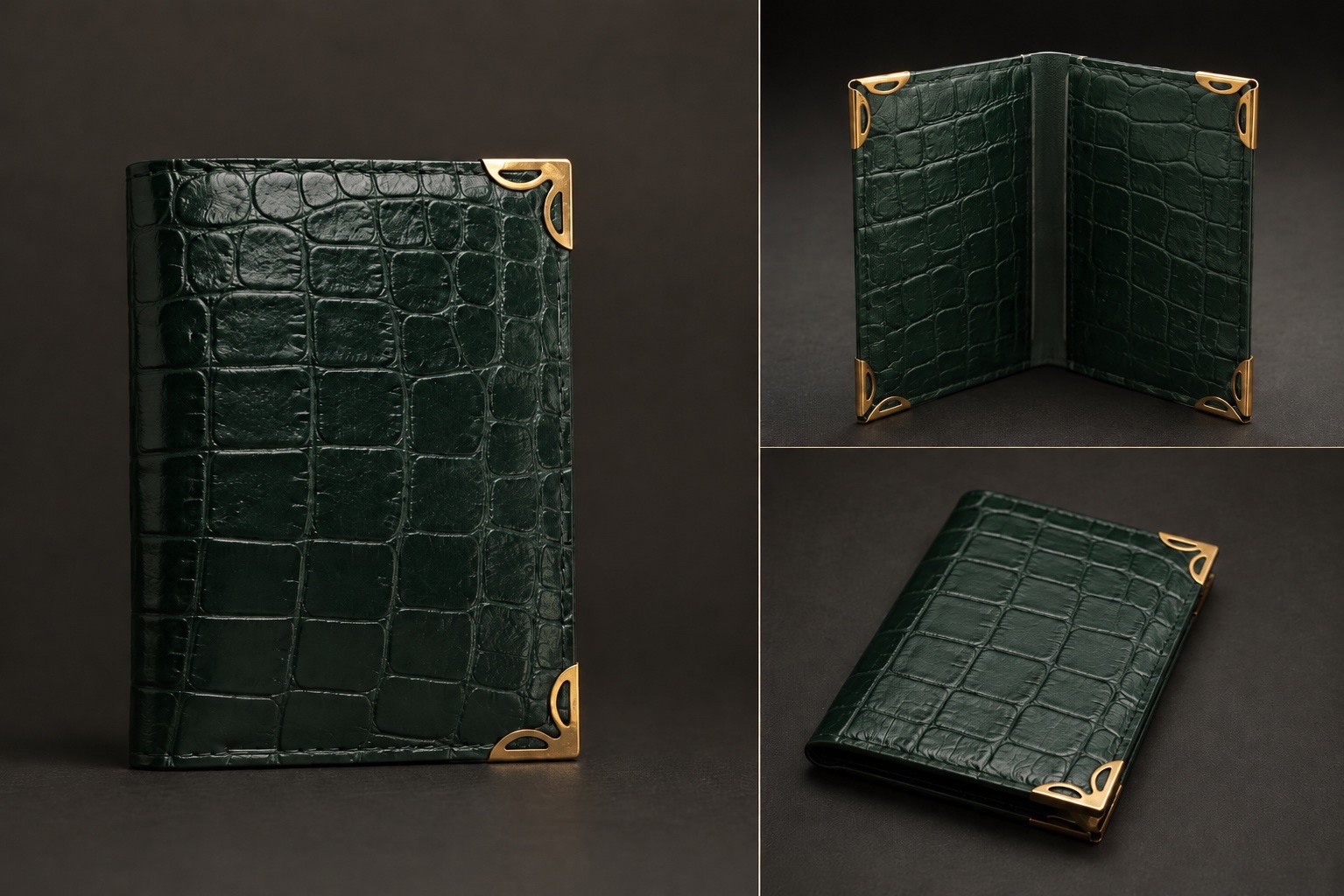 Maroquinerie de luxe en cuir de crocodile véritable
