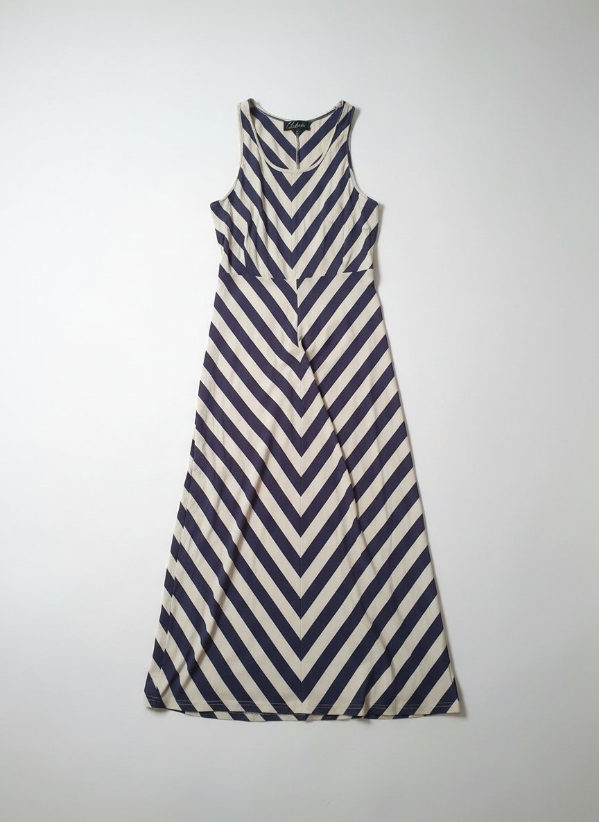 Robe beige et bleu