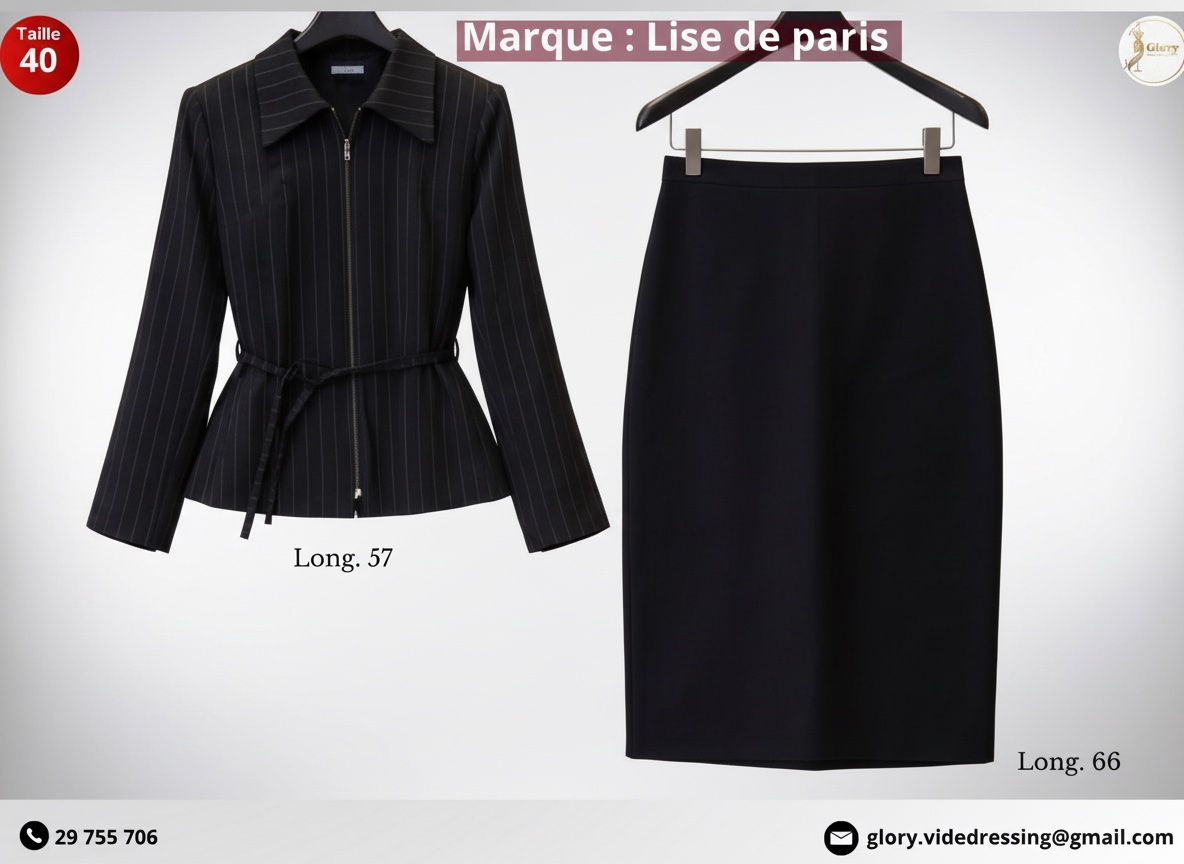 Ensemble noir raffiné