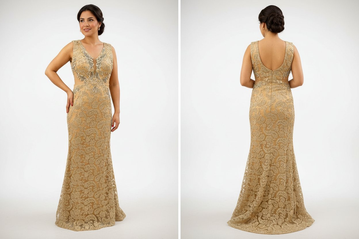 Robe de soirée dorée – Élégance & raffinement 