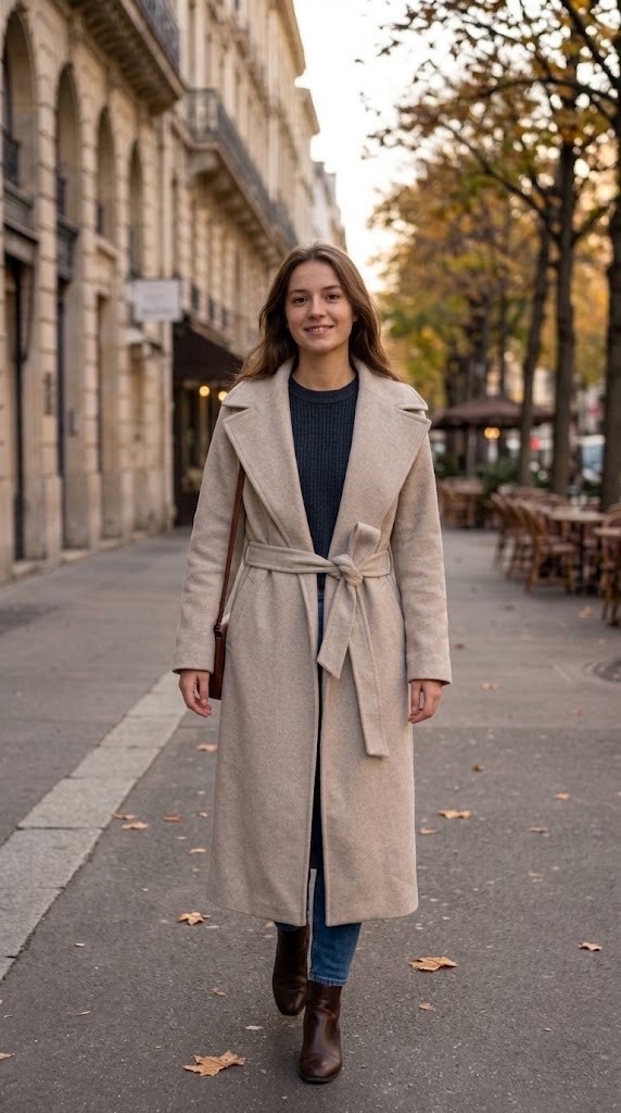 Manteau greige long 