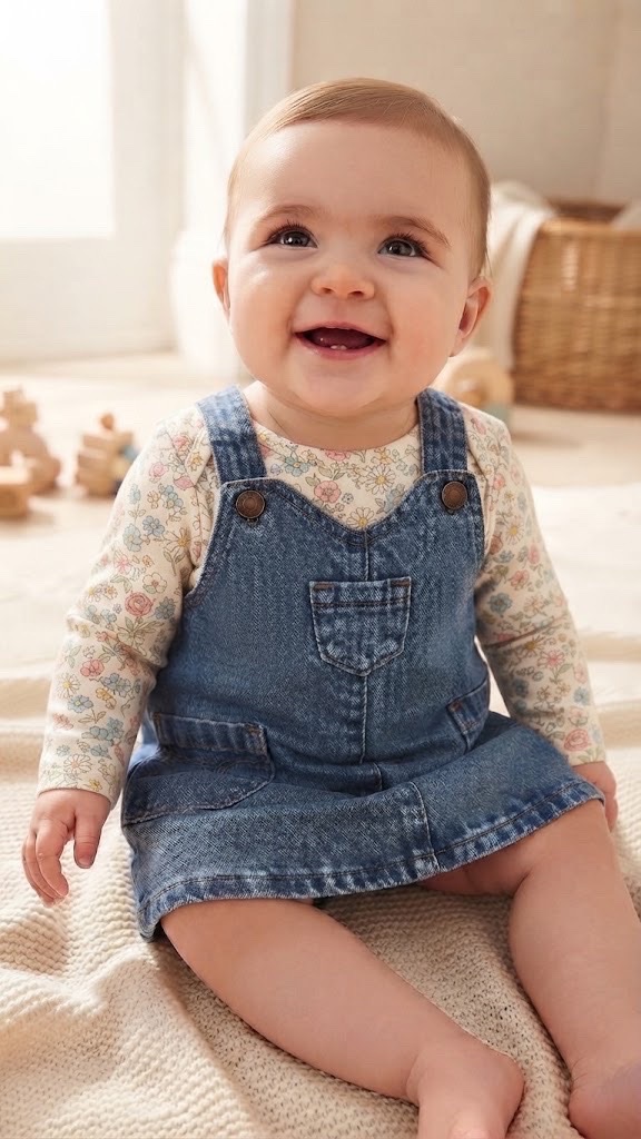 Salopette robe bébé fille