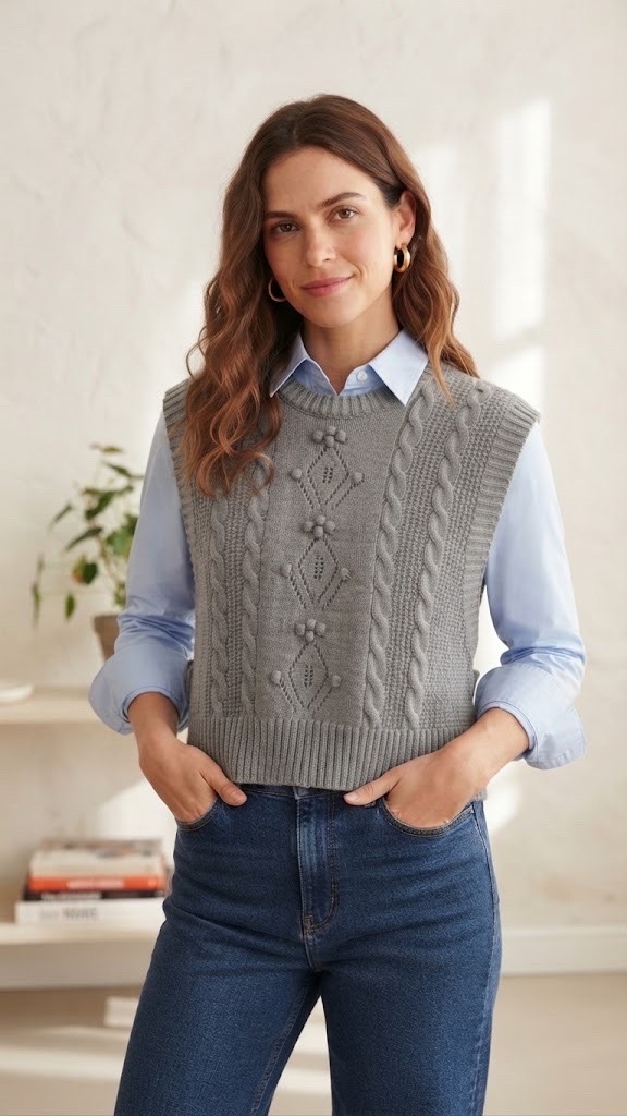 Debardeur en laine gris