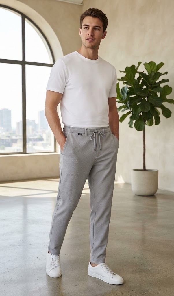 Pantalon chic BOSS gris clair