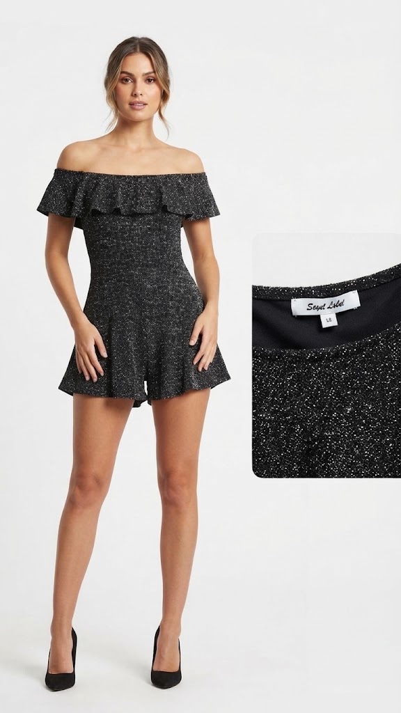 Combishort bling bling soirée femme jeune 