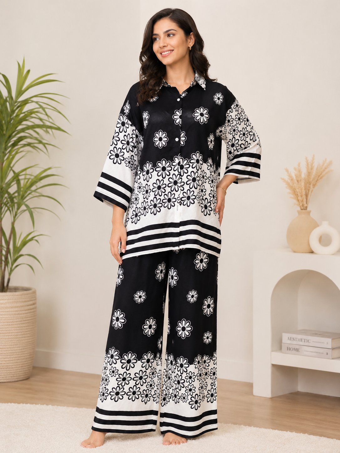 Ensemble élégant et confortable, parfait pour un look chic 🖤🤍