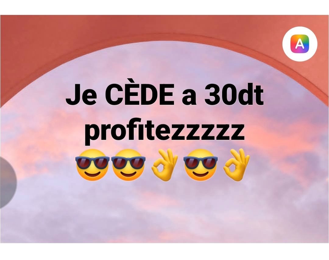 🫆🫆 Profitez de ma bonne humeur je céde a 30dinars..il suffit juste de choisir l’article et proposer vos choix😎