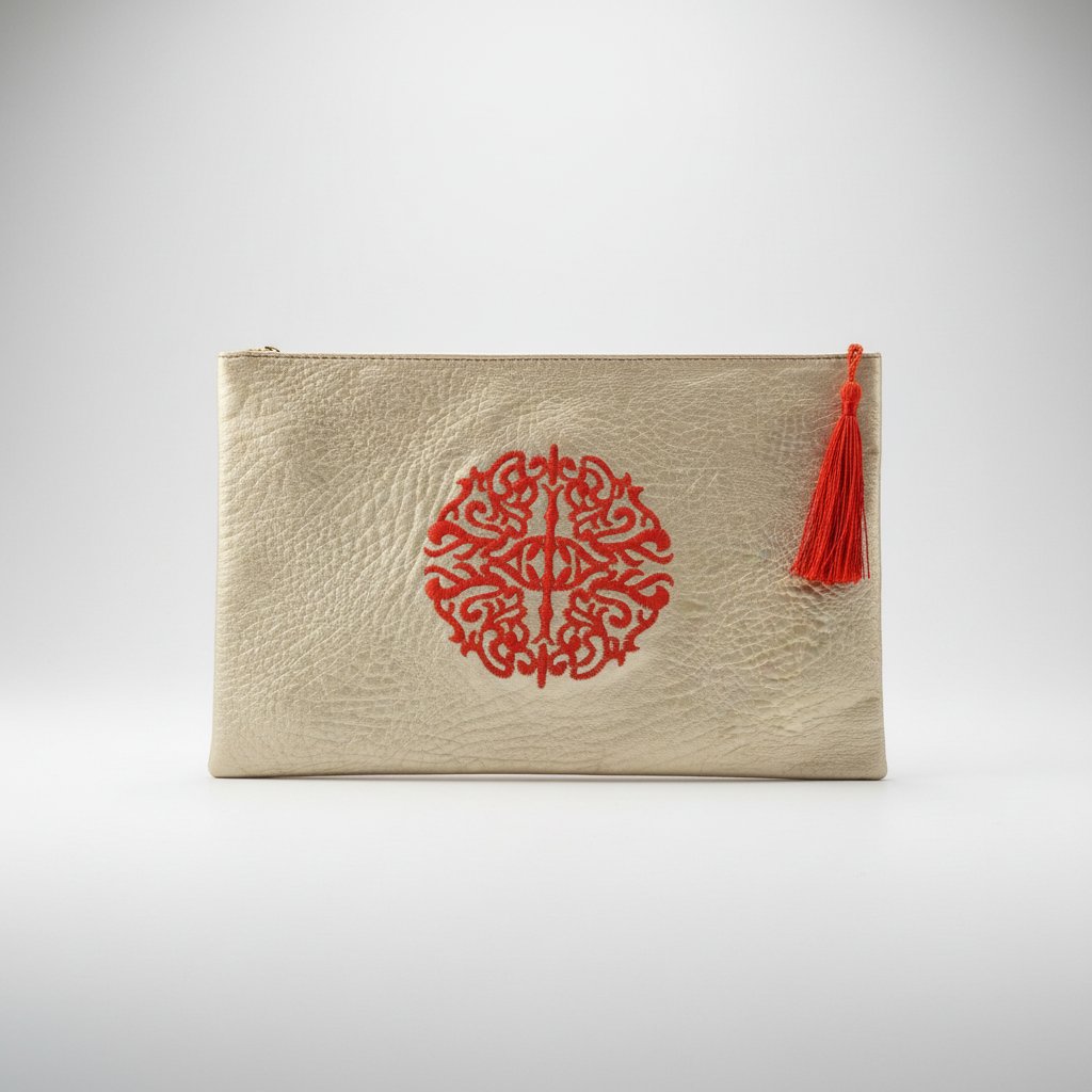 🫆🫆 Sublime pochette couleur nacre pour sortie et soirée avec de la broderie 